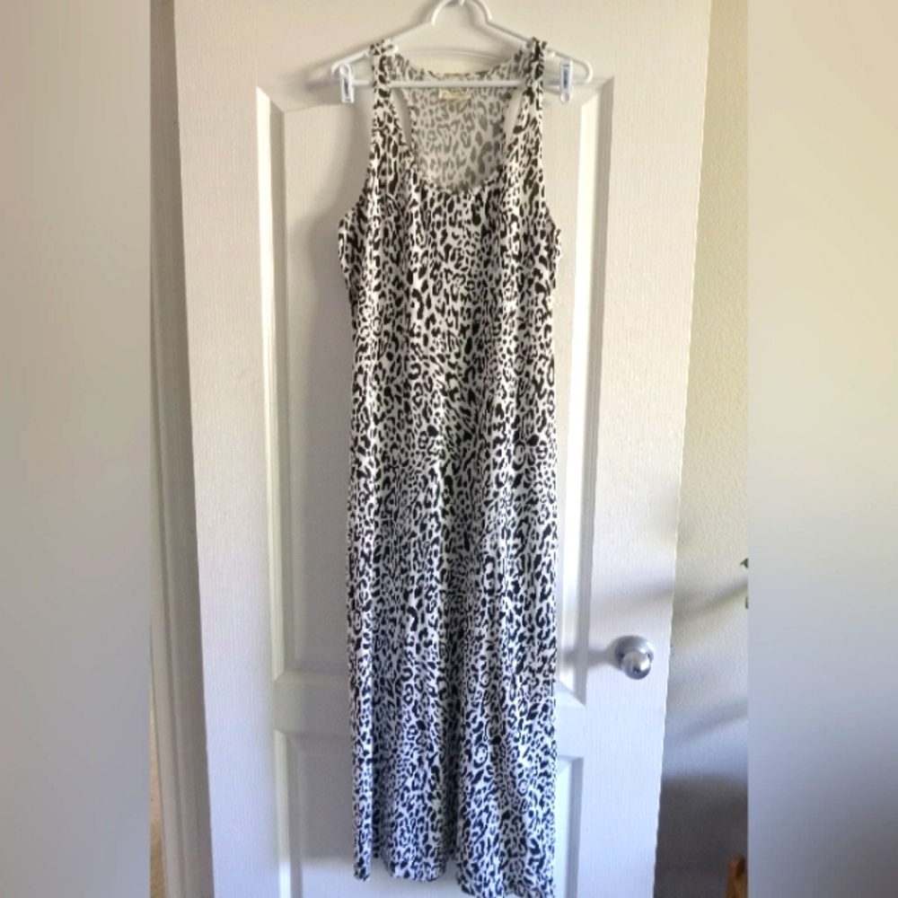 Ralph Lauren Denim & Supply Black and White Leopard Maxi Tank dress Sz XL - Picture 2 of 9